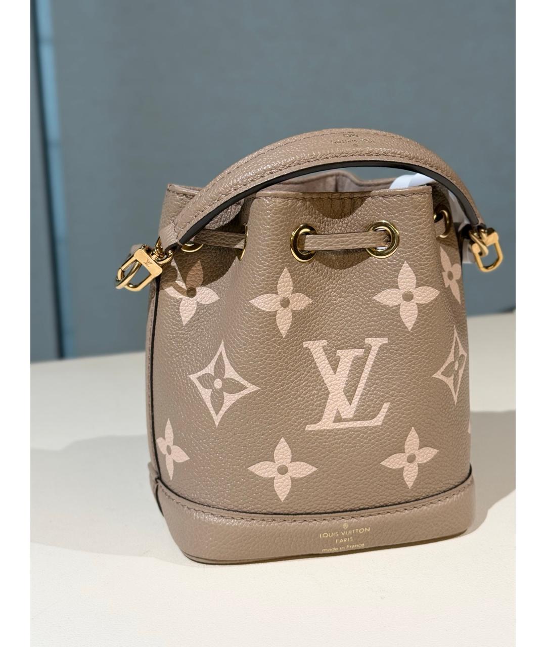 LOUIS VUITTON Серая кожаная сумка тоут, фото 6