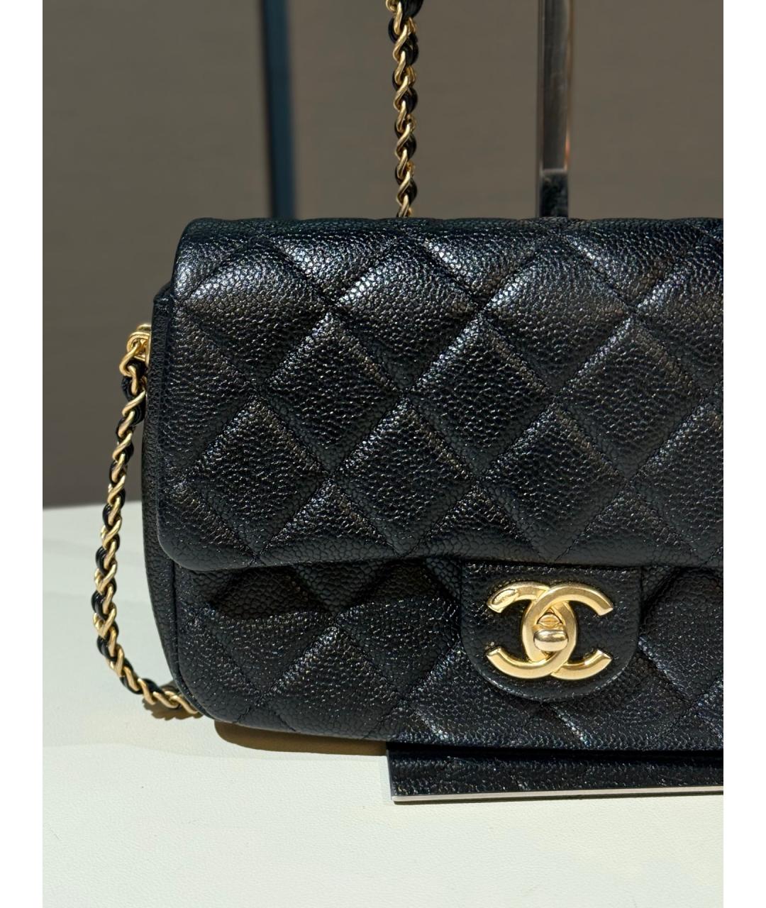 CHANEL Черная кожаная сумка через плечо, фото 3