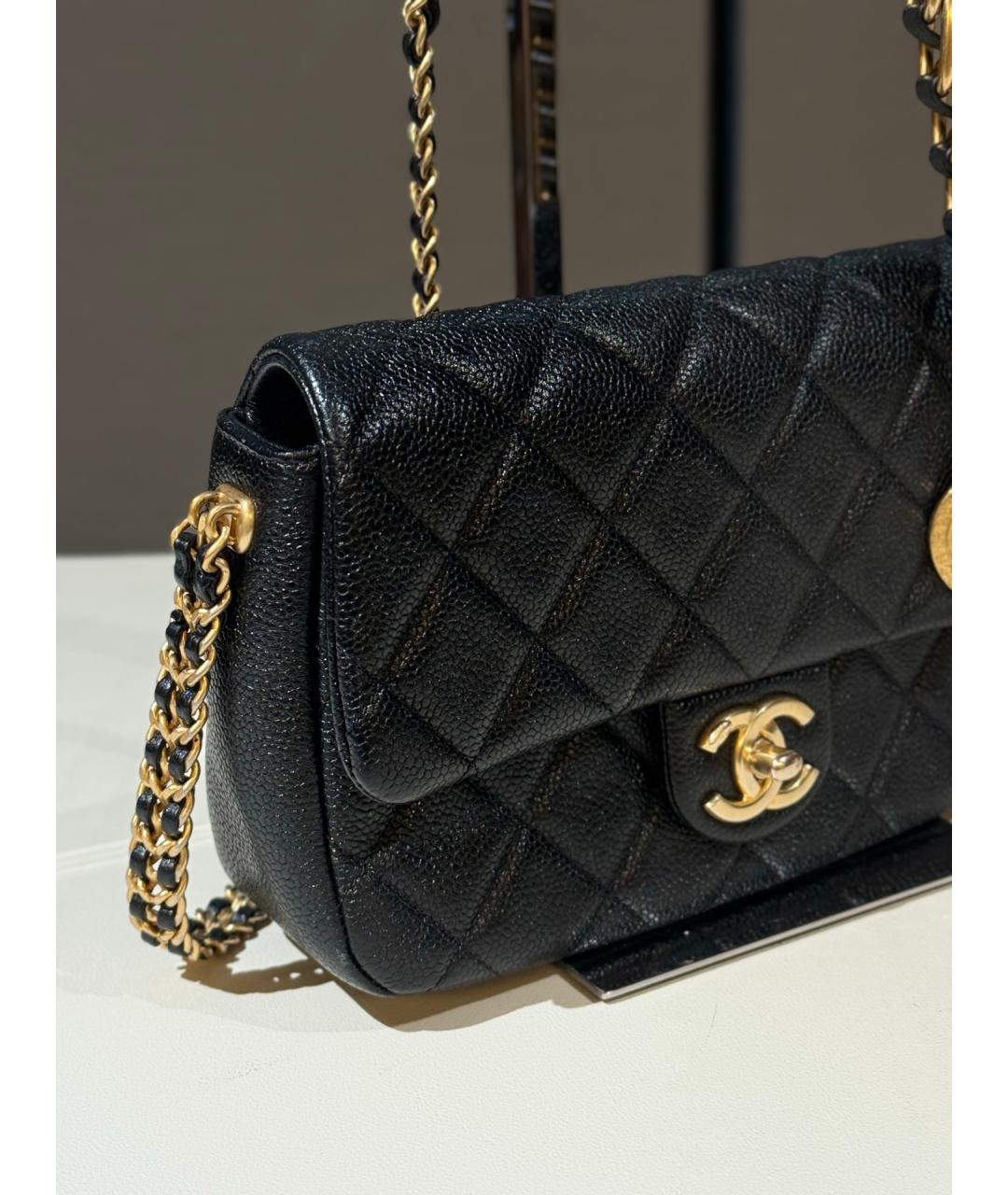CHANEL Черная кожаная сумка через плечо, фото 4