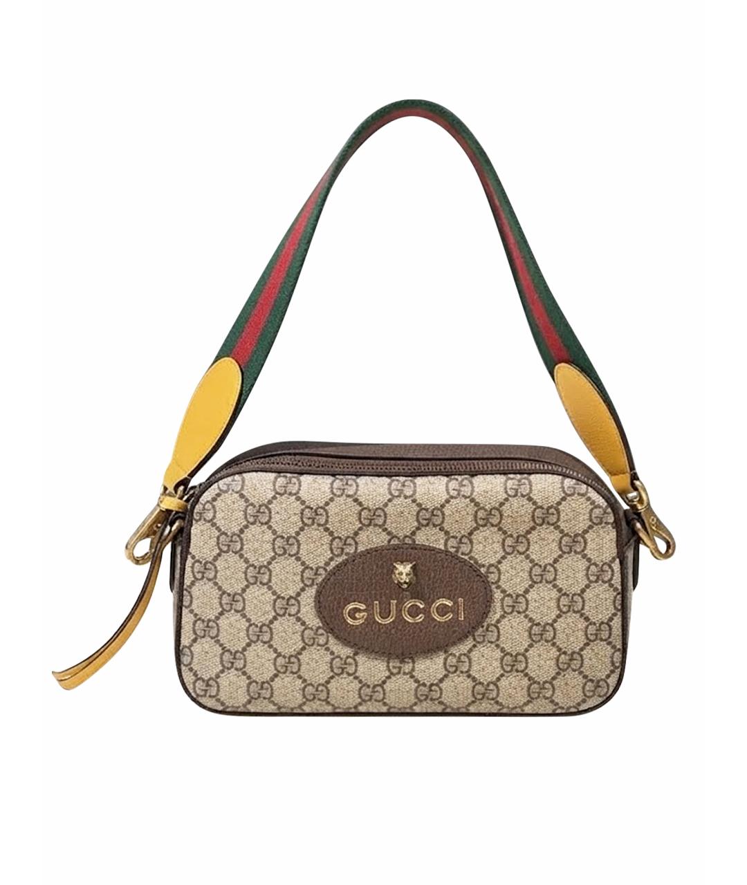 GUCCI Коричневая сумка через плечо из искусственной кожи, фото 1