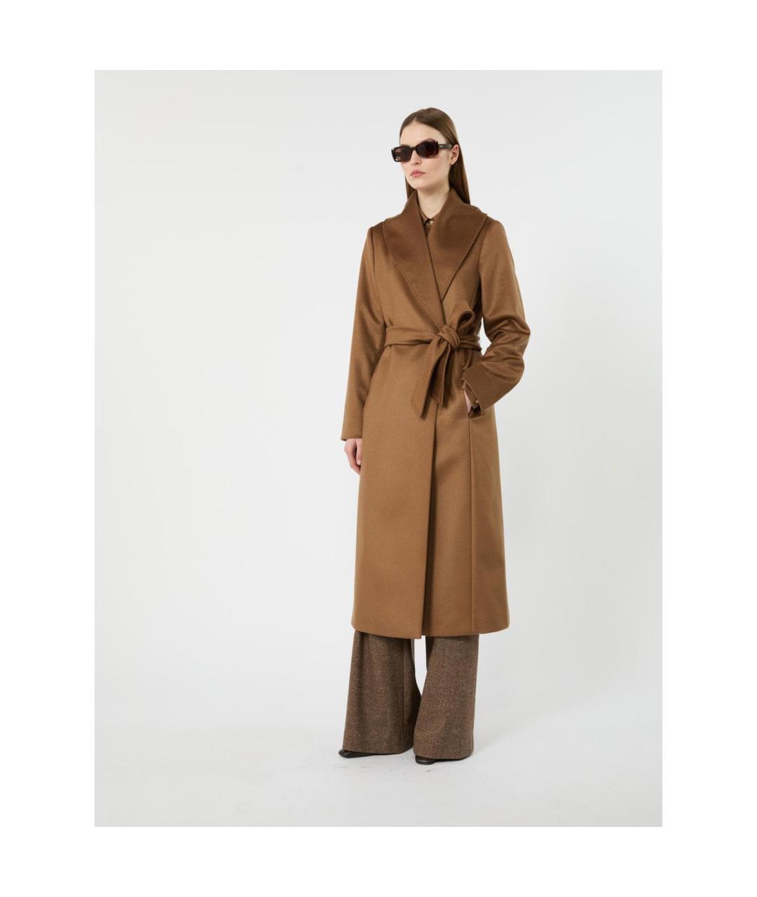 MAX MARA STUDIO Коричневое кашемировое пальто, фото 4
