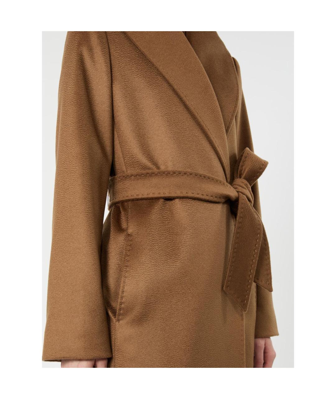 MAX MARA STUDIO Коричневое кашемировое пальто, фото 3