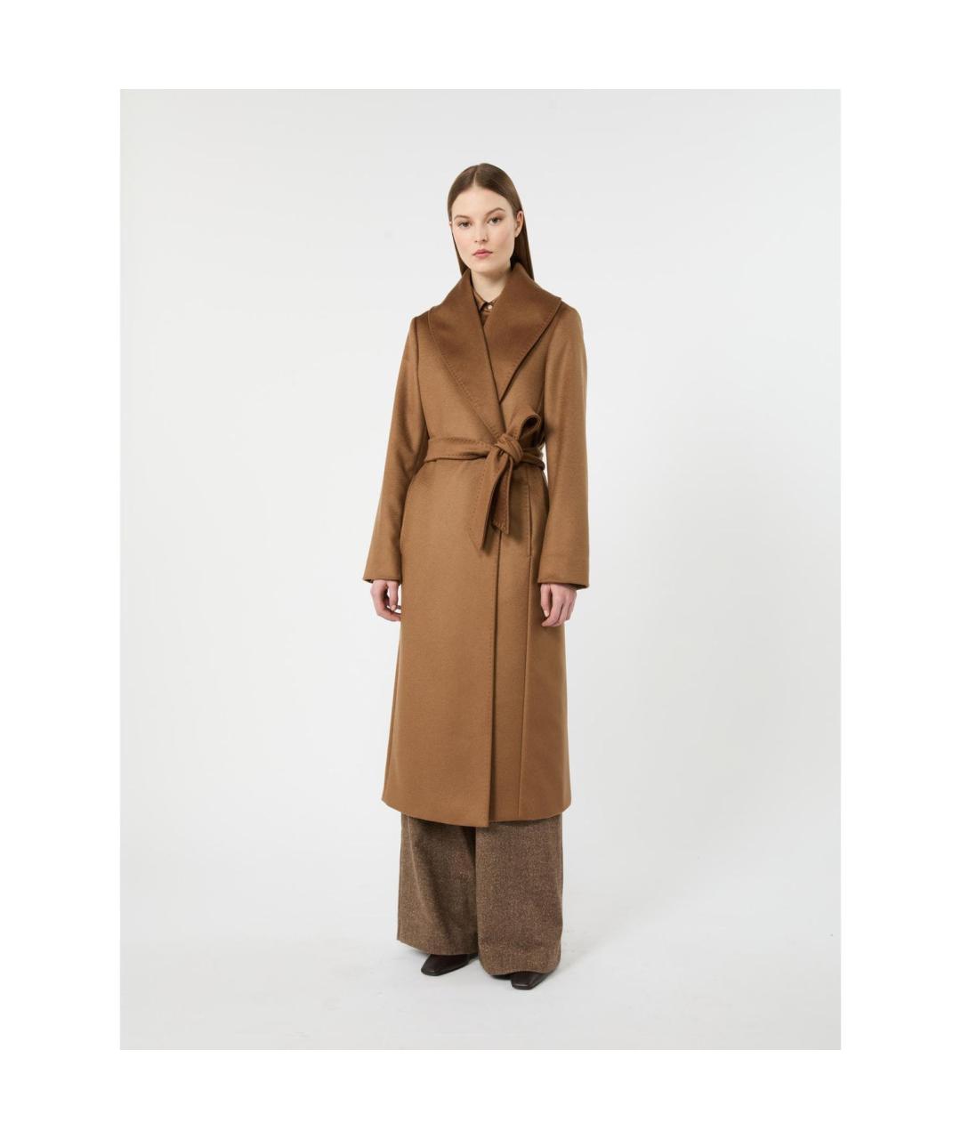 MAX MARA STUDIO Коричневое кашемировое пальто, фото 5