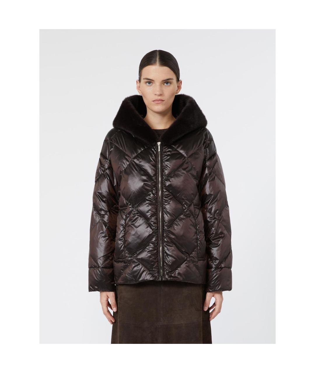 MAX MARA Коричневая полиамидовая куртка, фото 5