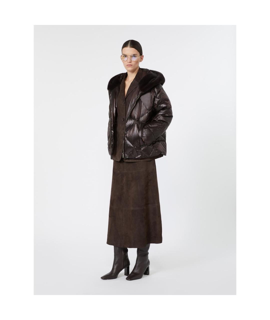 MAX MARA Коричневая полиамидовая куртка, фото 4
