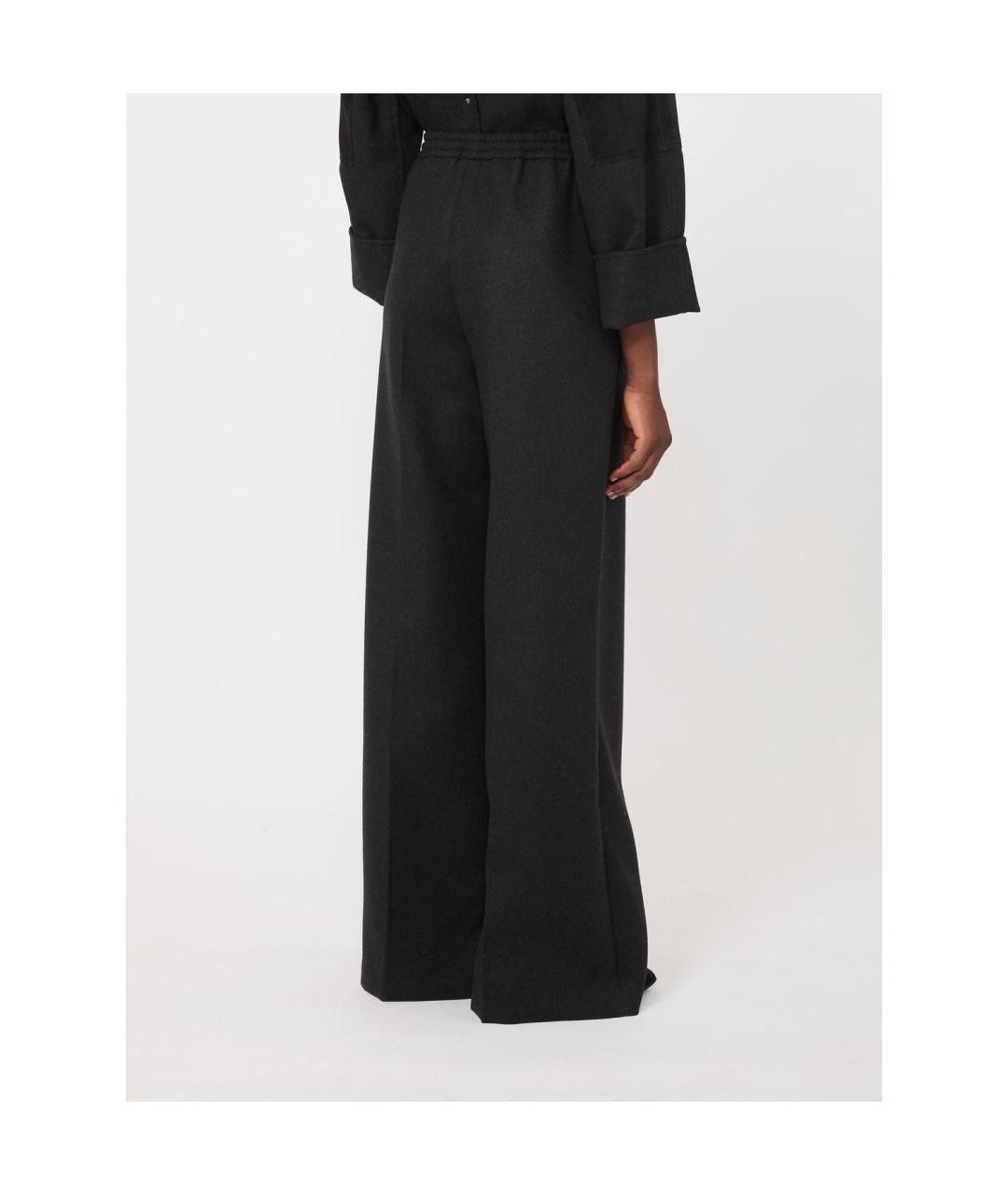 MAX MARA Серые шерстяные прямые брюки, фото 2