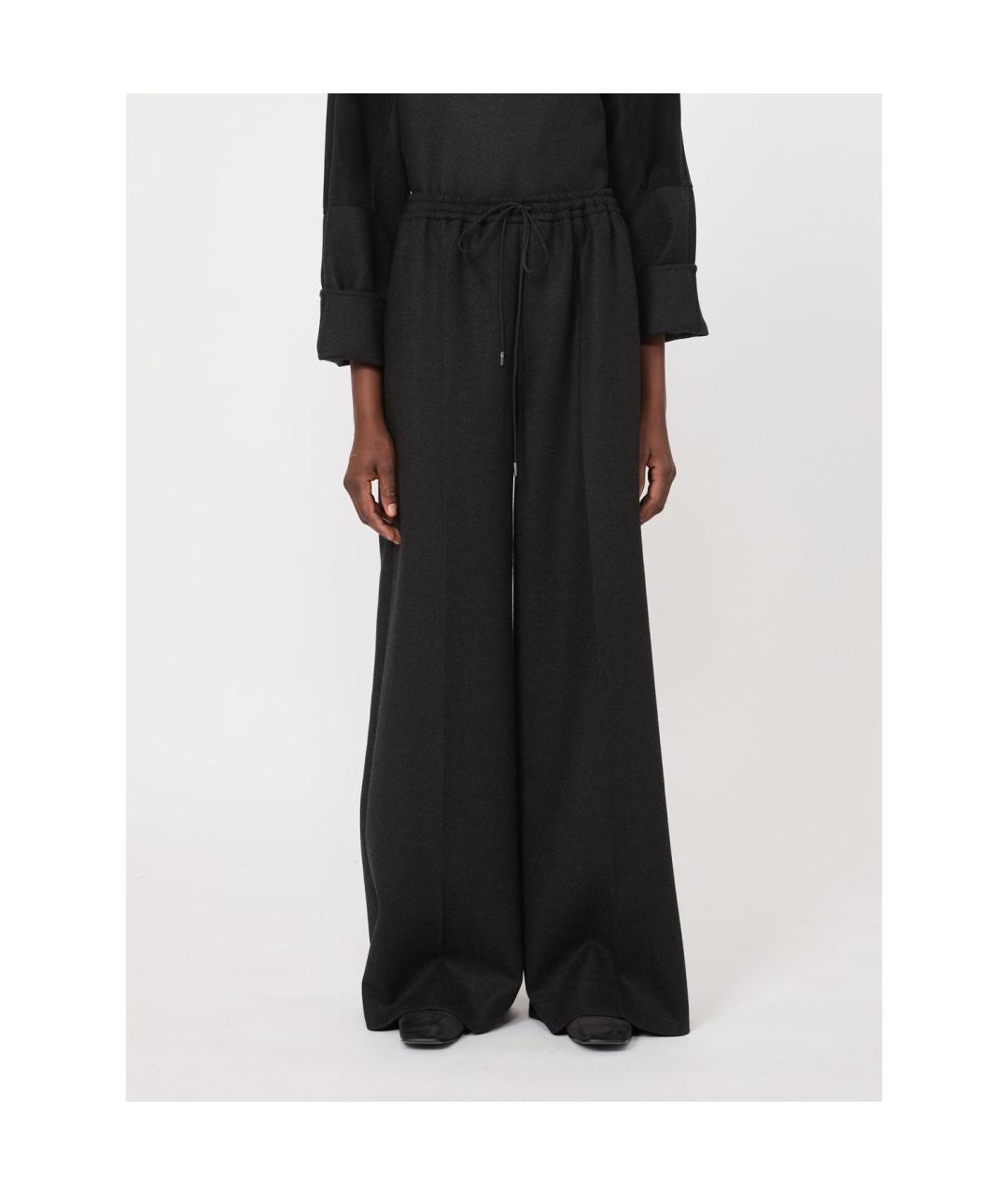 MAX MARA Серые шерстяные прямые брюки, фото 5