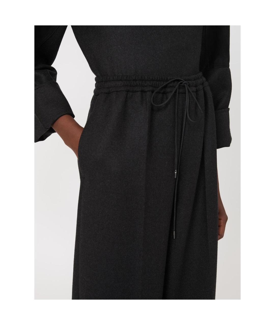 MAX MARA Серые шерстяные прямые брюки, фото 3