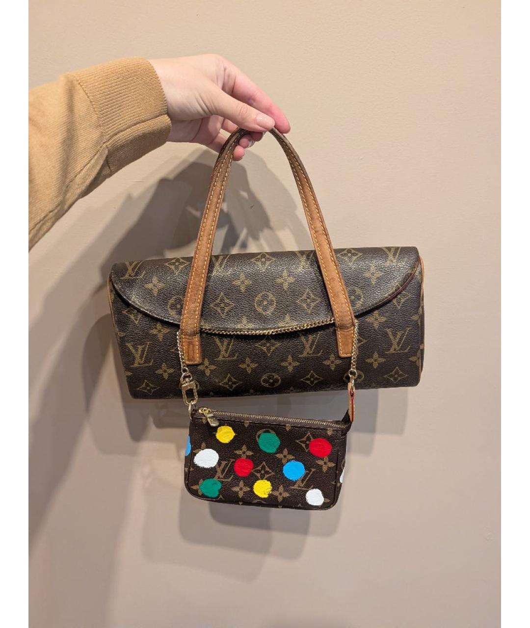 LOUIS VUITTON Коричневая сумка с короткими ручками из канвы, фото 6