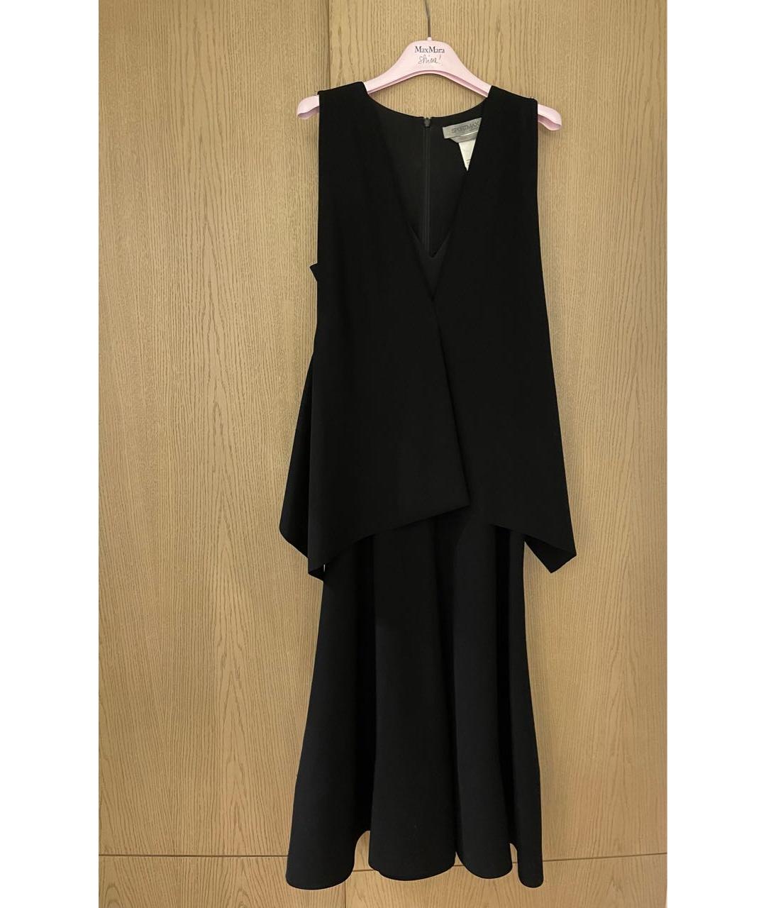 SPORTMAX Черное полиэстеровое коктейльное платье, фото 7
