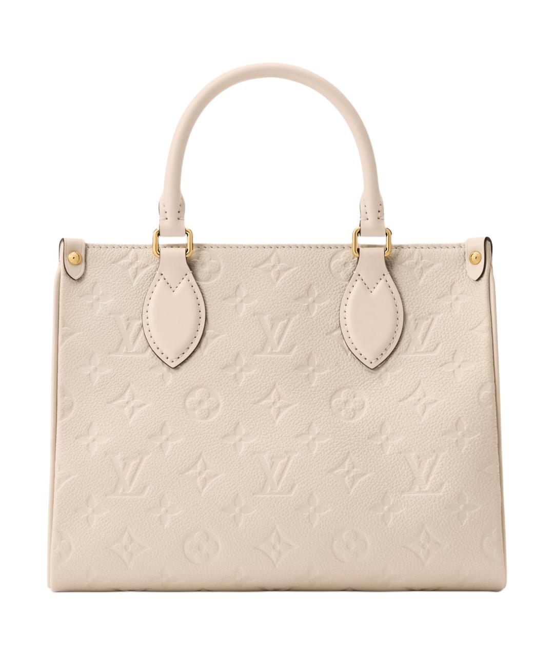 LOUIS VUITTON Бежевая кожаная сумка через плечо, фото 3