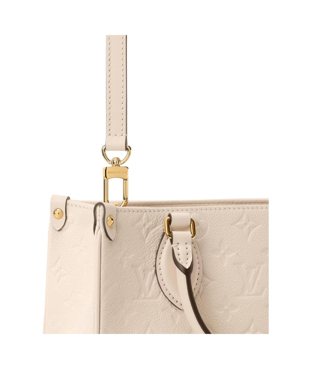 LOUIS VUITTON Бежевая кожаная сумка через плечо, фото 5