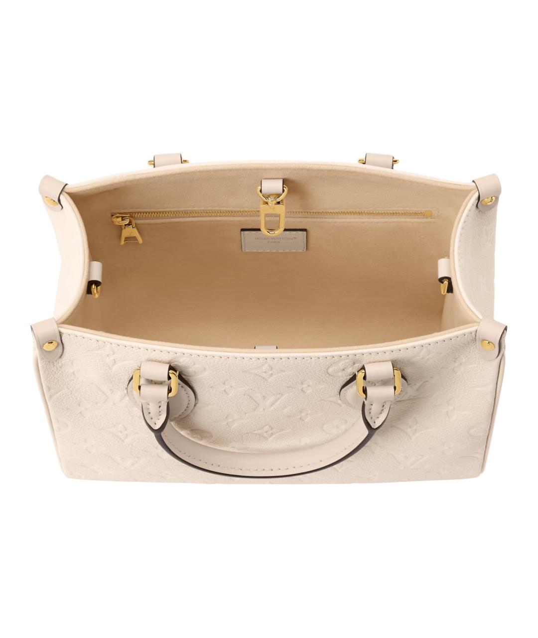 LOUIS VUITTON Бежевая кожаная сумка через плечо, фото 4
