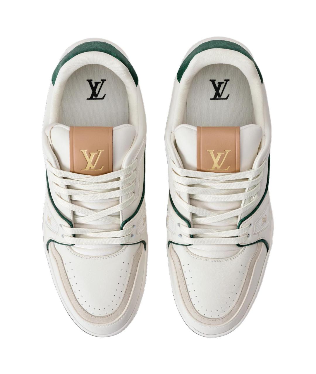 LOUIS VUITTON Белые кожаные низкие кроссовки / кеды, фото 4