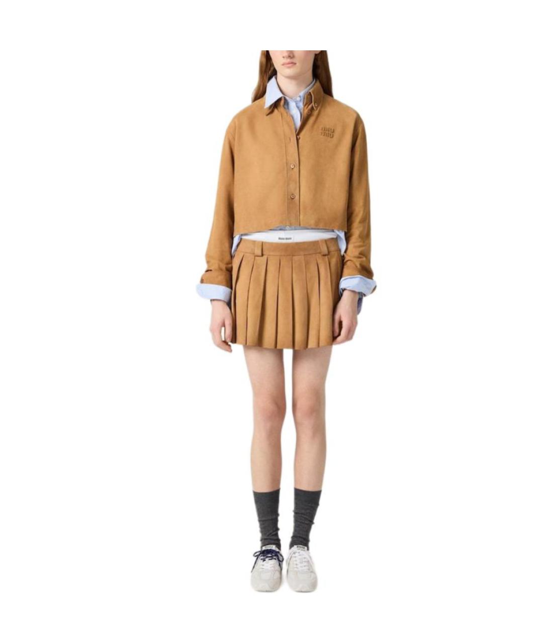 MIU MIU Бежевая рубашка, фото 2