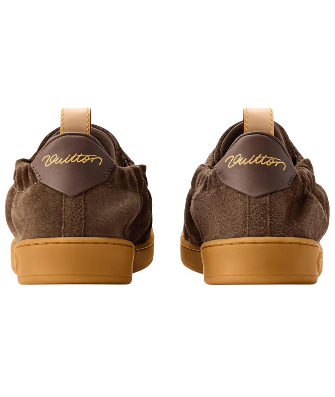 LOUIS VUITTON Коричневые замшевые низкие кроссовки / кеды, фото 5
