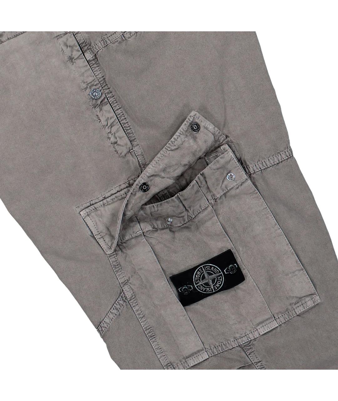 STONE ISLAND Серые брюки чинос, фото 4