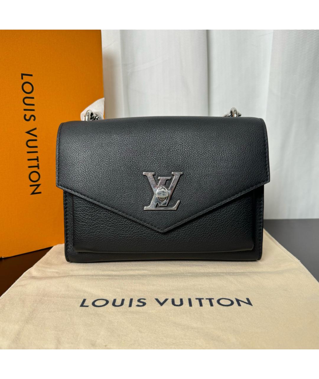 LOUIS VUITTON Черная кожаная сумка через плечо, фото 4