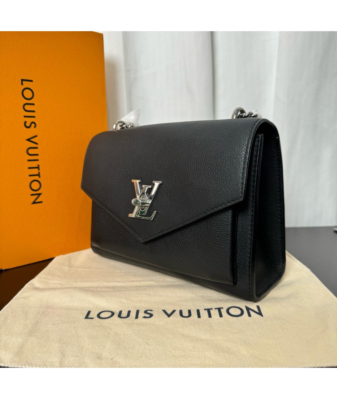 LOUIS VUITTON Черная кожаная сумка через плечо, фото 3