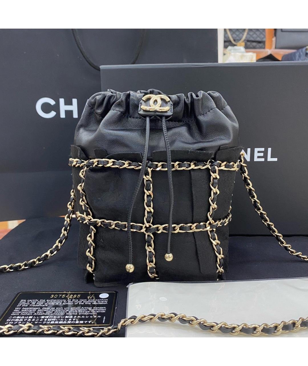 CHANEL Черная кожаная сумка через плечо, фото 9