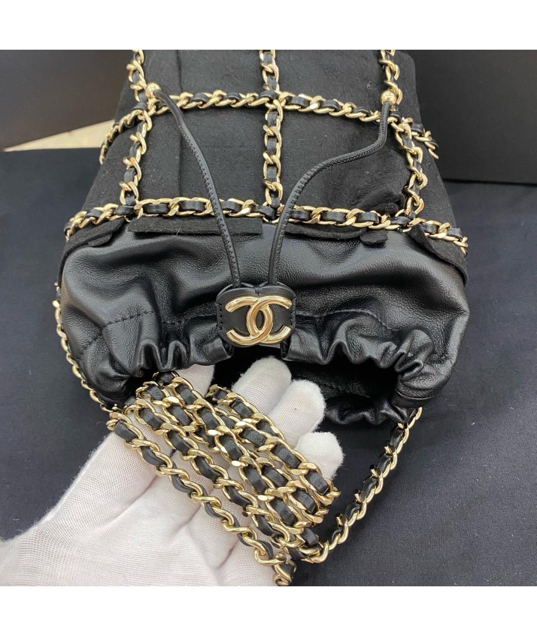 CHANEL Черная кожаная сумка через плечо, фото 4