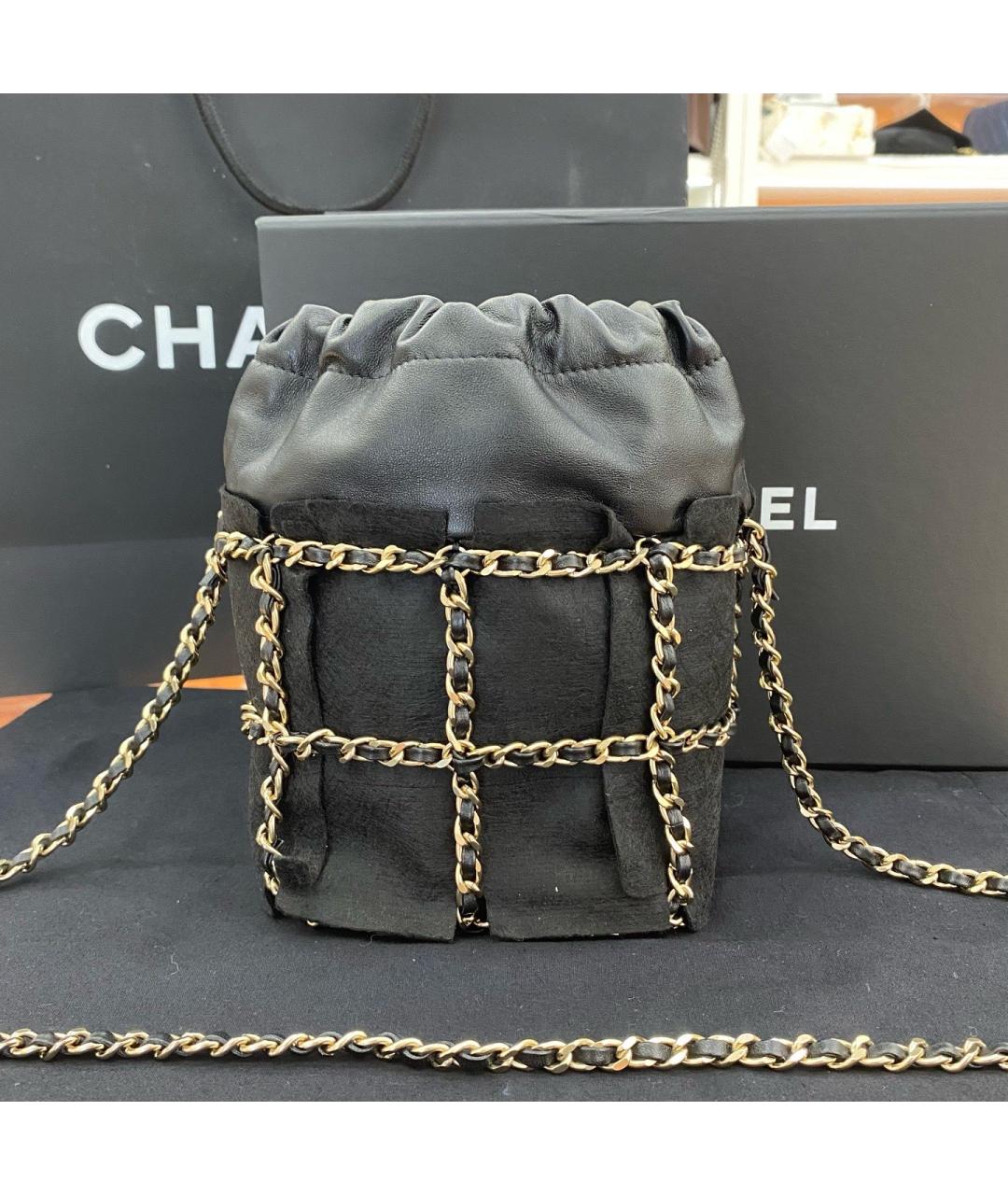 CHANEL Черная кожаная сумка через плечо, фото 2
