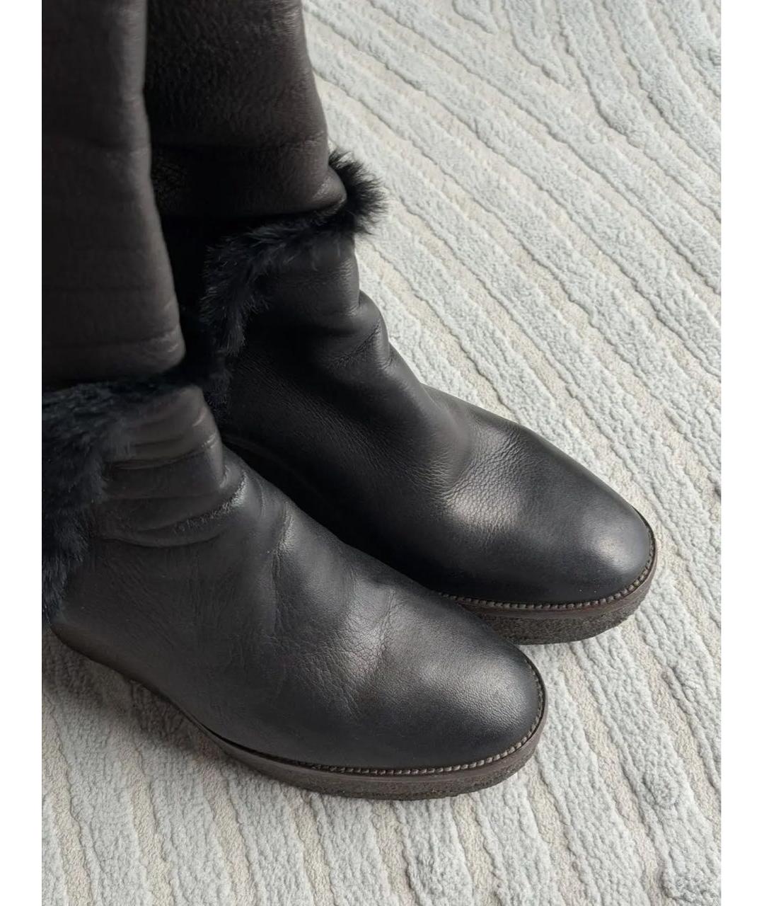 SAINT LAURENT Коричневые кожаные сапоги, фото 3