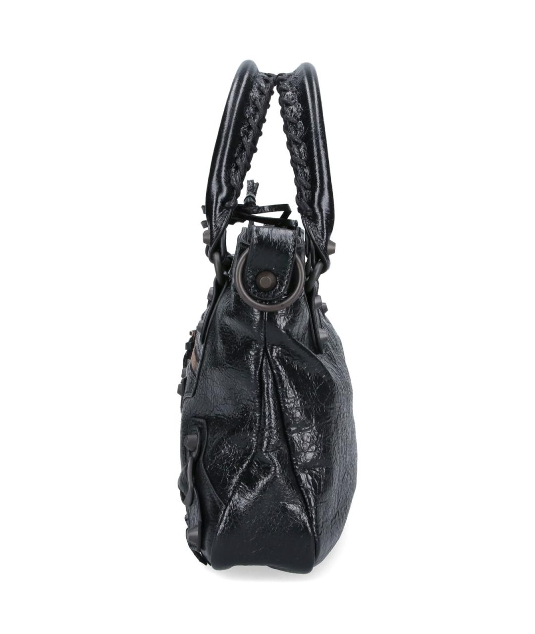BALENCIAGA Черная кожаная сумка тоут, фото 5