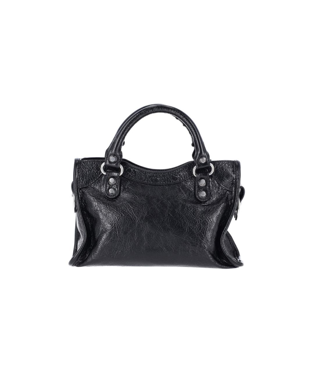 BALENCIAGA Черная кожаная сумка тоут, фото 3