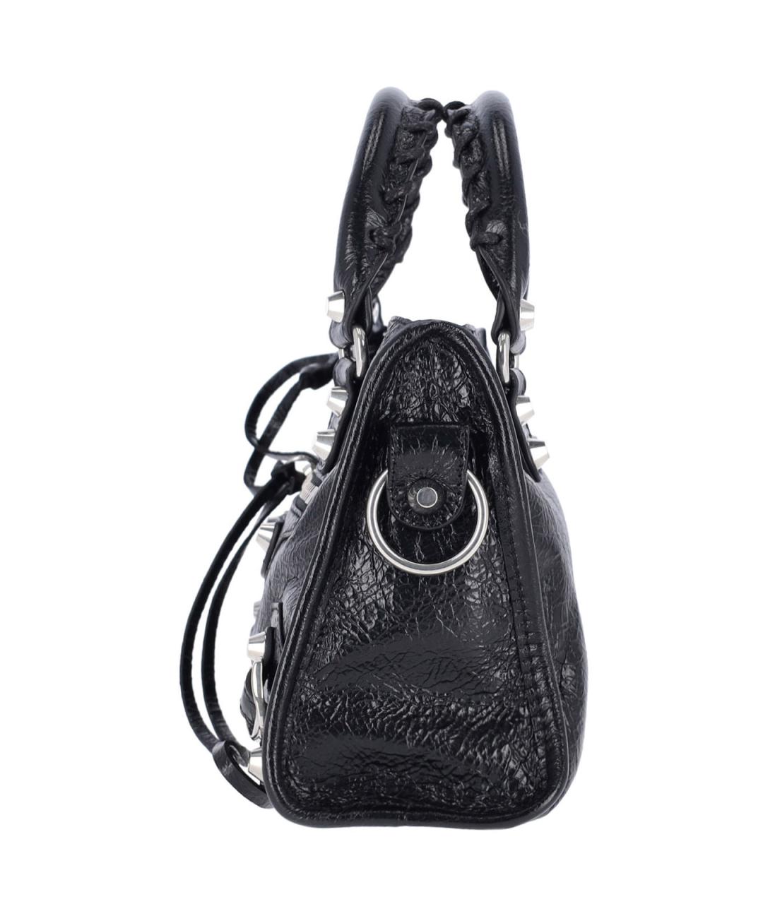BALENCIAGA Черная кожаная сумка тоут, фото 5