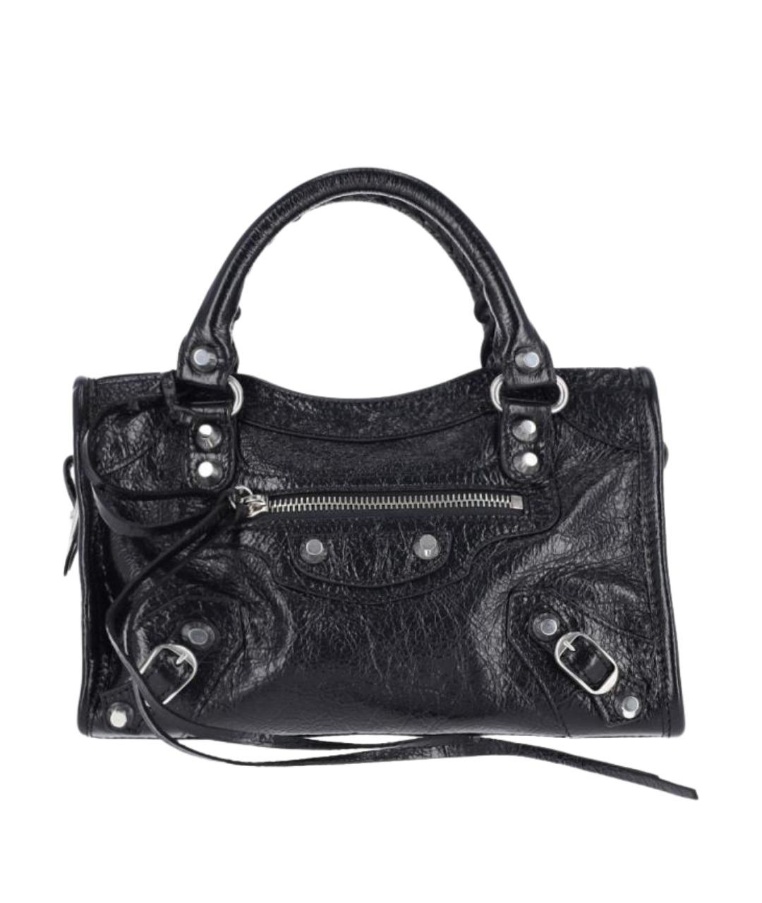 BALENCIAGA Черная кожаная сумка тоут, фото 1