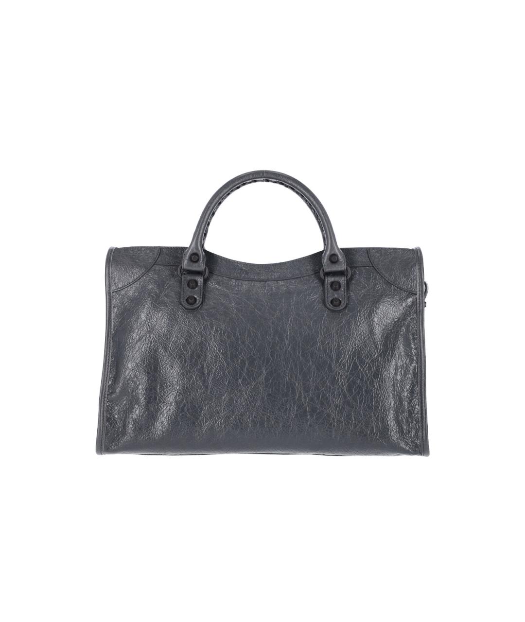 BALENCIAGA Серая кожаная сумка тоут, фото 3