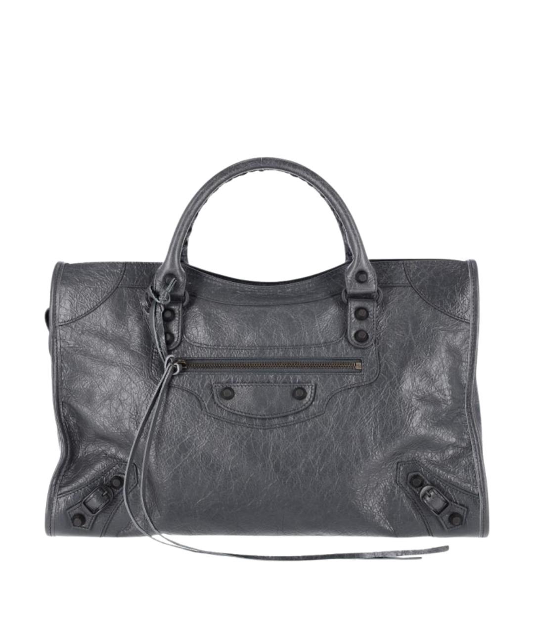 BALENCIAGA Серая кожаная сумка тоут, фото 1