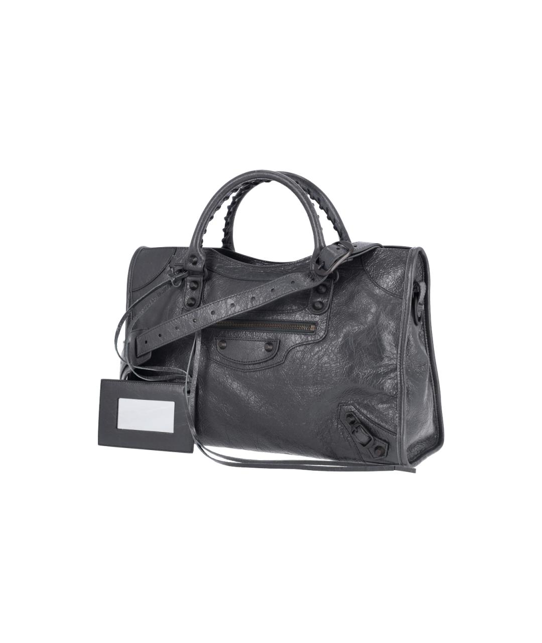 BALENCIAGA Серая кожаная сумка тоут, фото 2