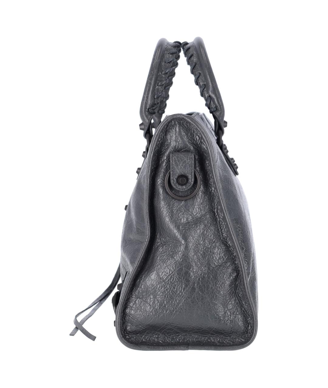 BALENCIAGA Серая кожаная сумка тоут, фото 5