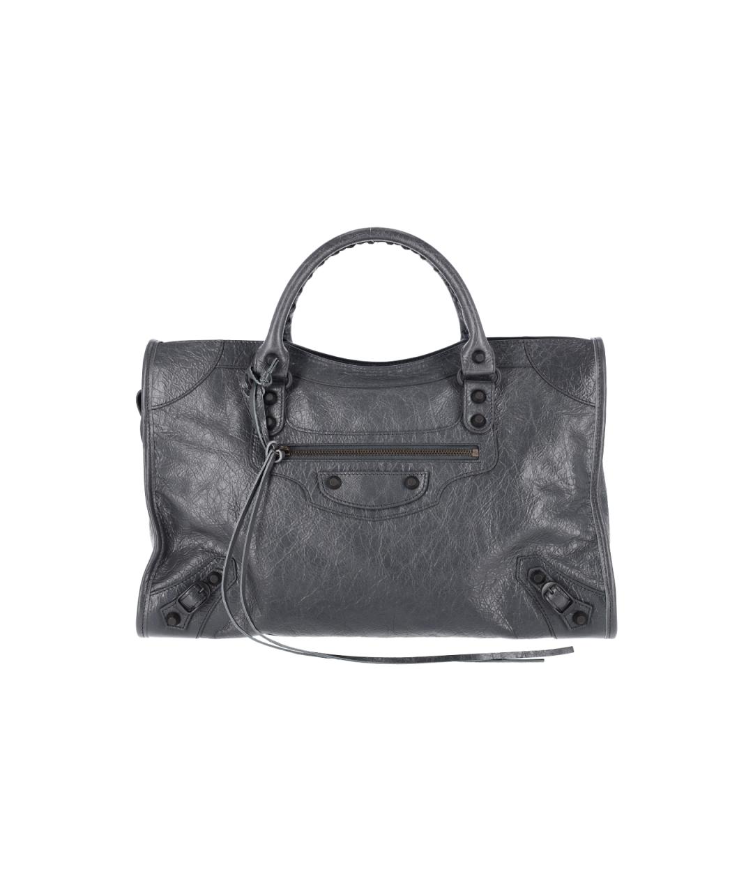 BALENCIAGA Серая кожаная сумка тоут, фото 6