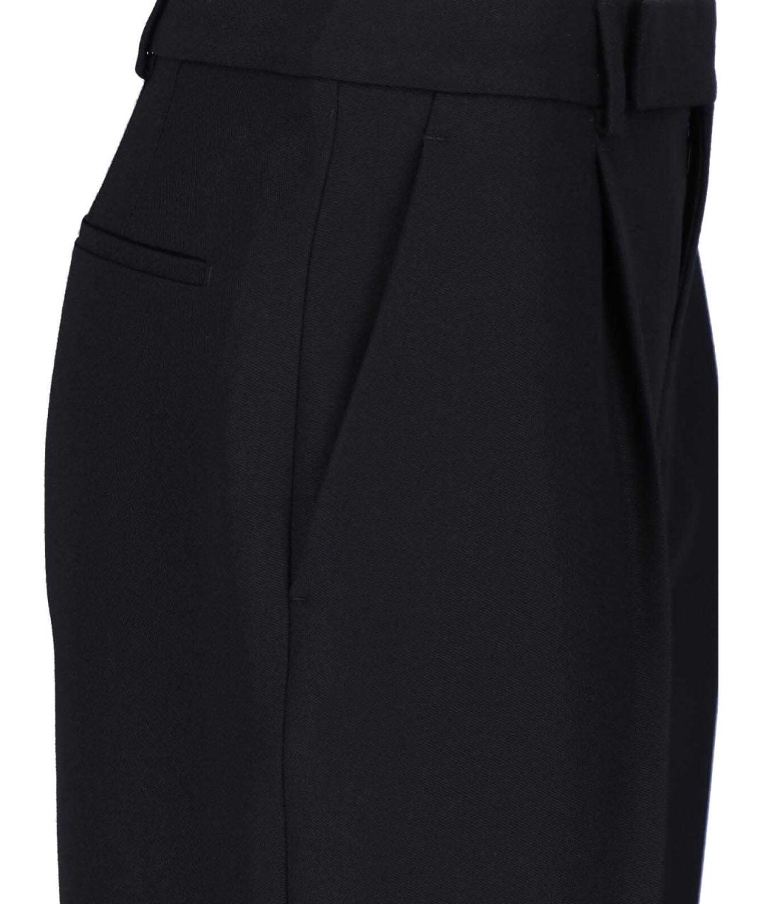 SAINT LAURENT Черные шерстяные прямые брюки, фото 4