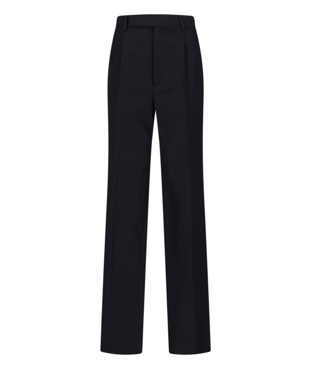 SAINT LAURENT Черные шерстяные прямые брюки, фото 1
