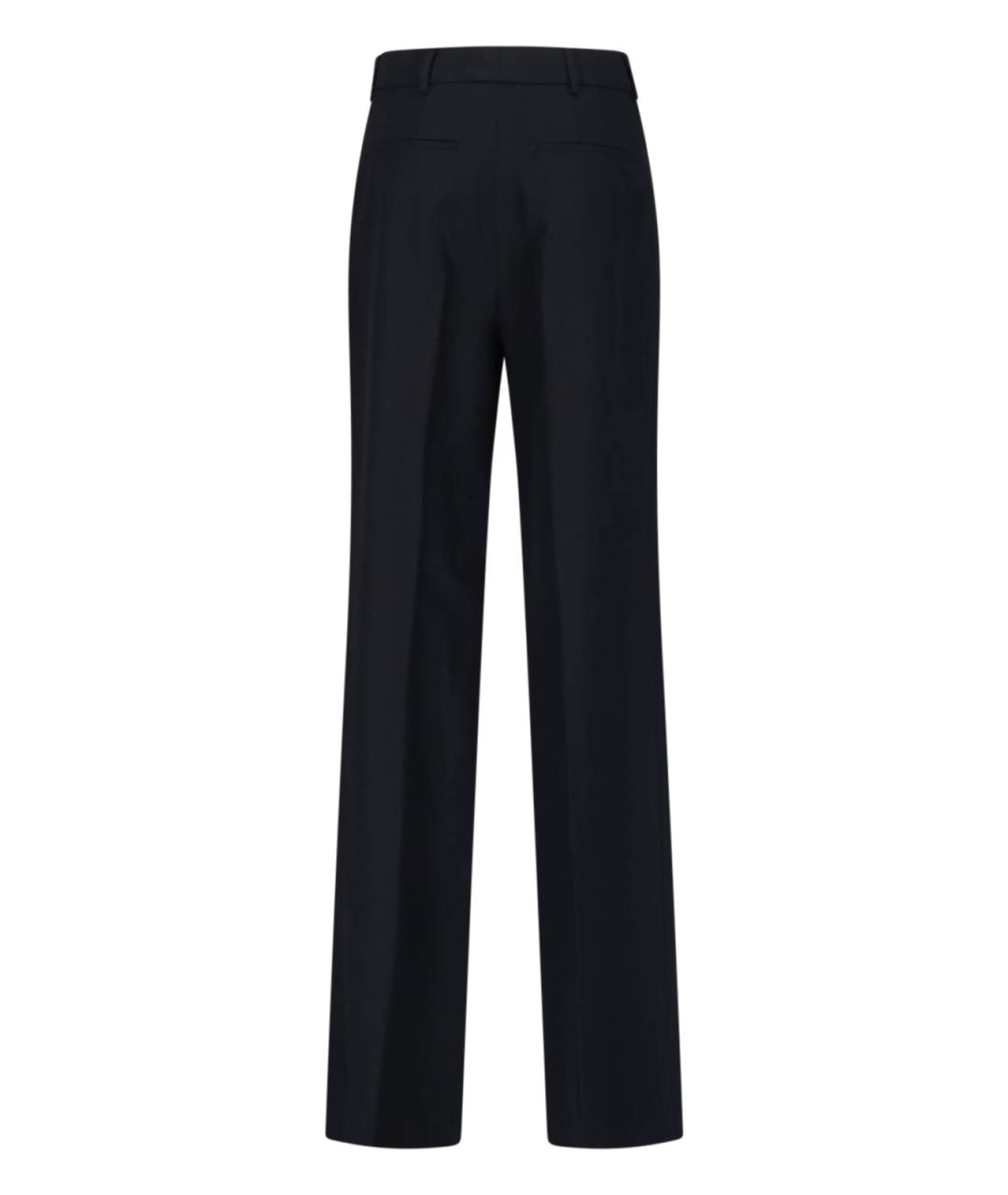 SAINT LAURENT Черные шерстяные прямые брюки, фото 2