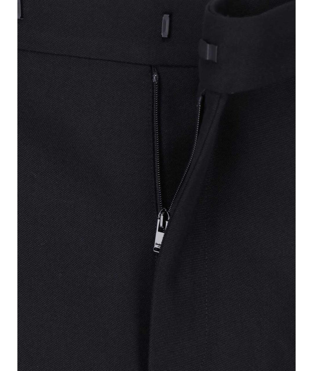 SAINT LAURENT Черные шерстяные прямые брюки, фото 5