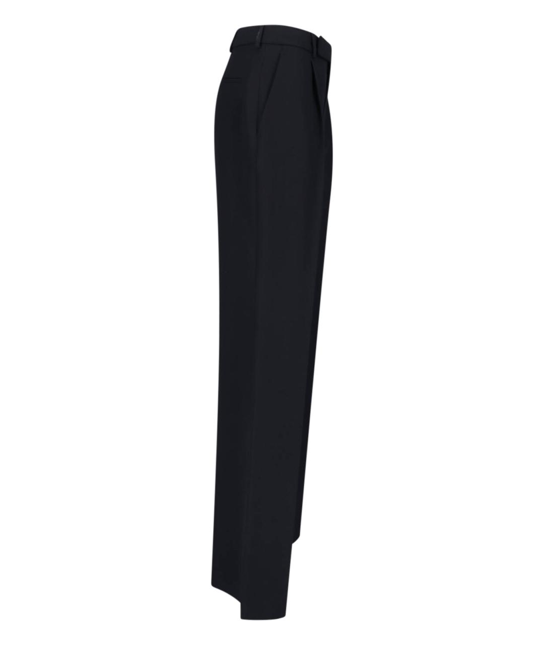 SAINT LAURENT Черные шерстяные прямые брюки, фото 3