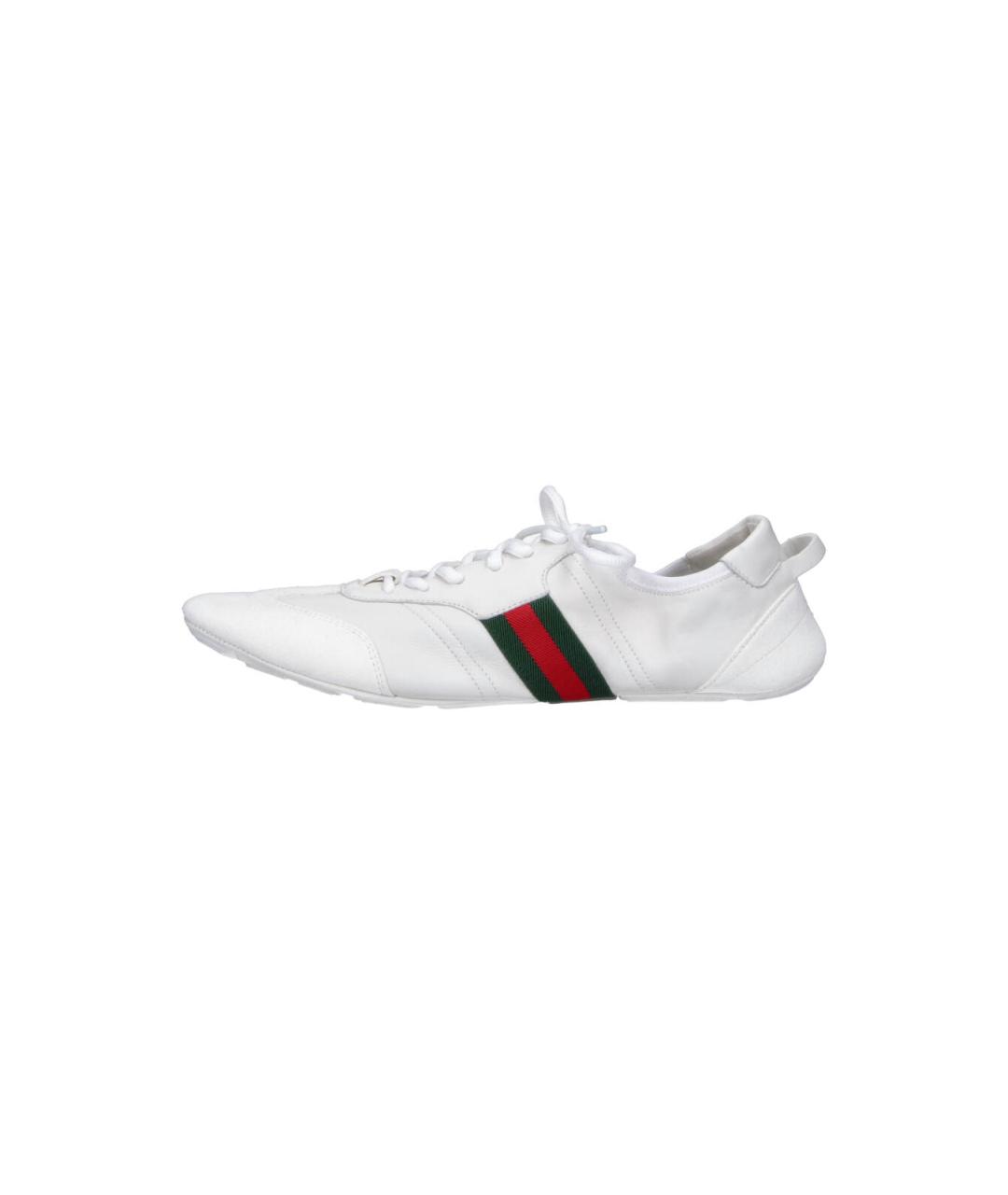 GUCCI Белые кожаные низкие кроссовки / кеды, фото 3