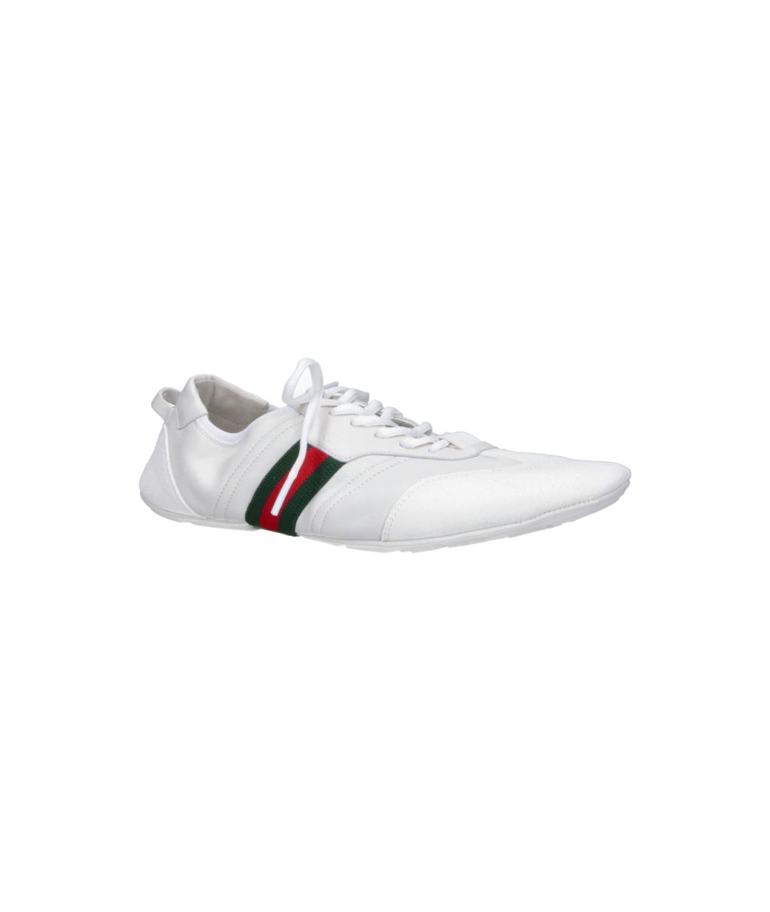 GUCCI Белые кожаные низкие кроссовки / кеды, фото 2