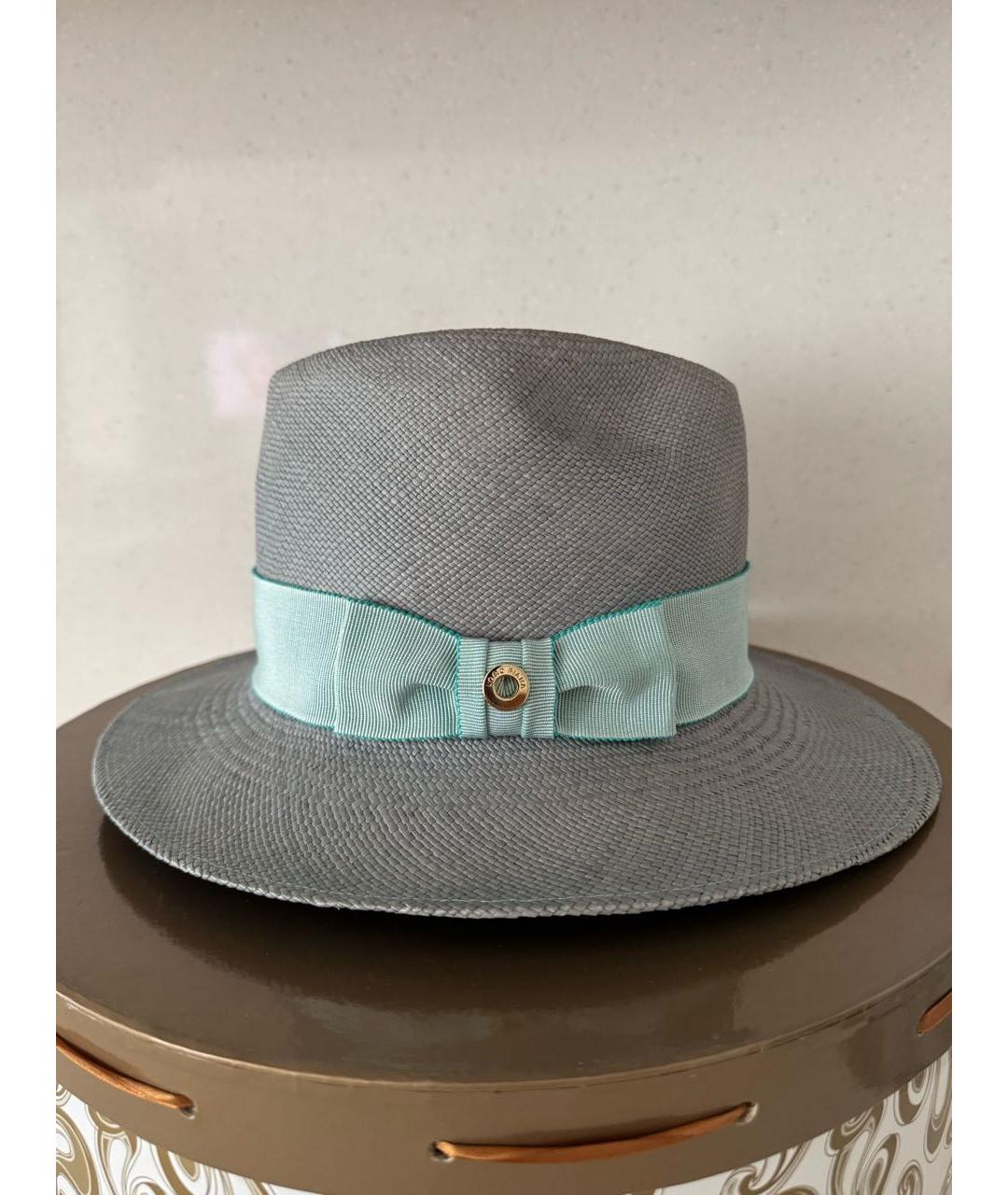 LORO PIANA Голубая соломенная шляпа, фото 2