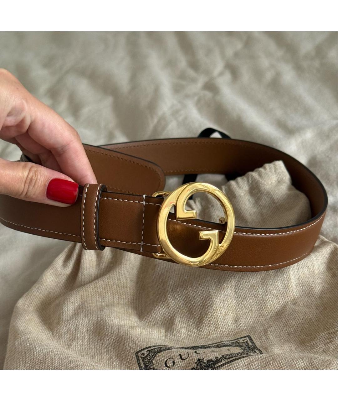 GUCCI Коричневый кожаный ремень, фото 2