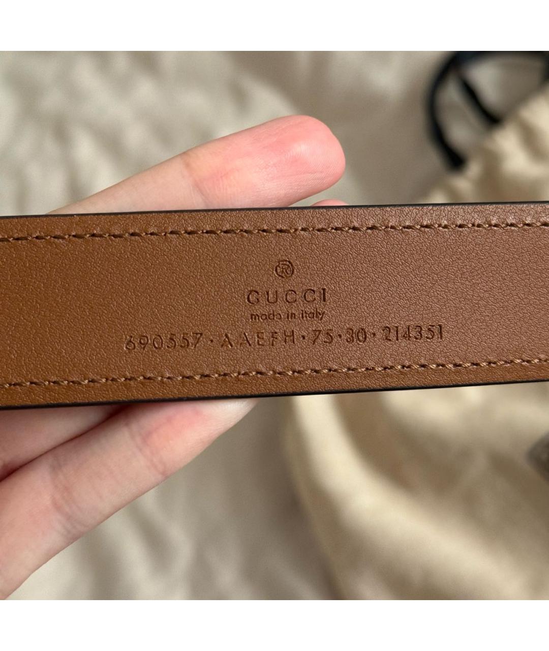 GUCCI Коричневый кожаный ремень, фото 3