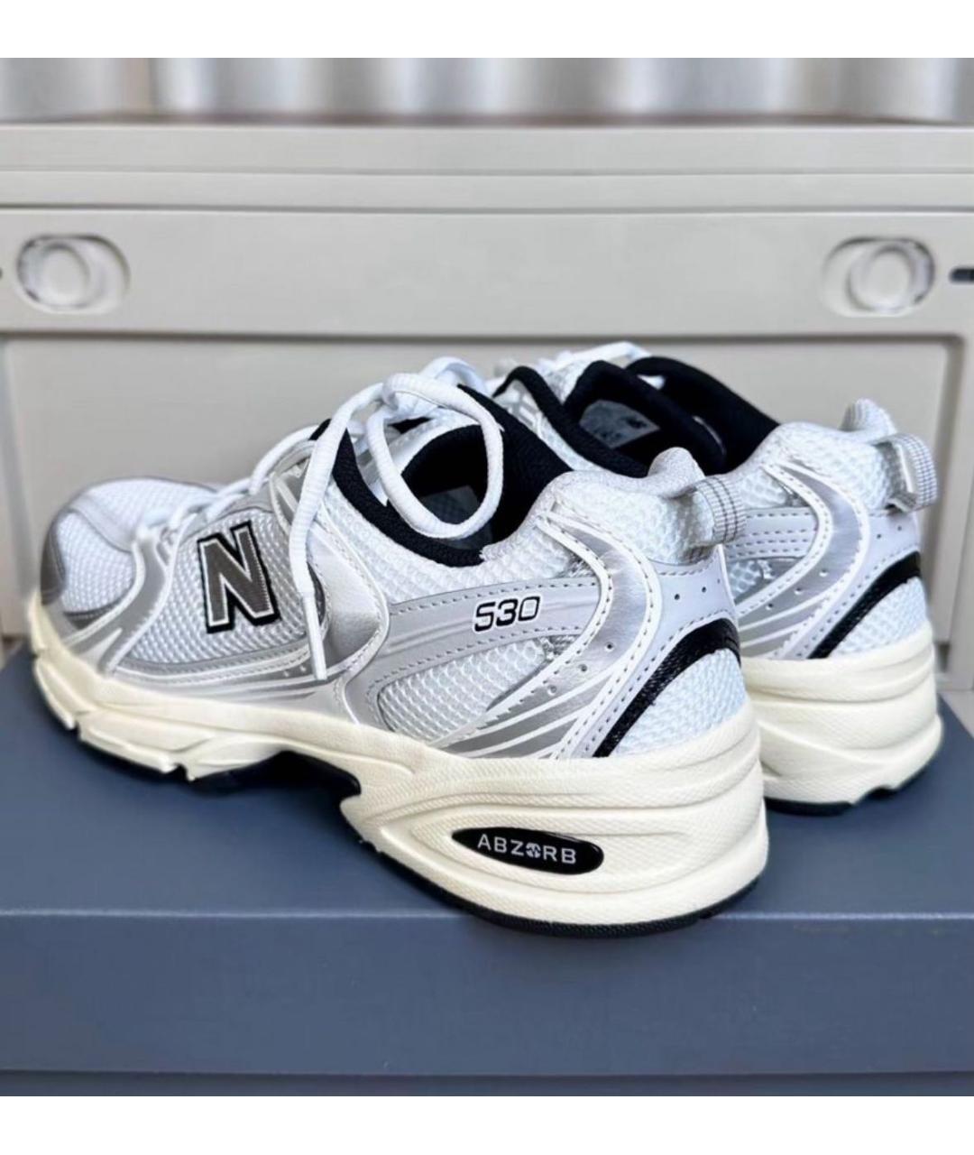 NEW BALANCE Серебряные текстильные низкие кроссовки / кеды, фото 7