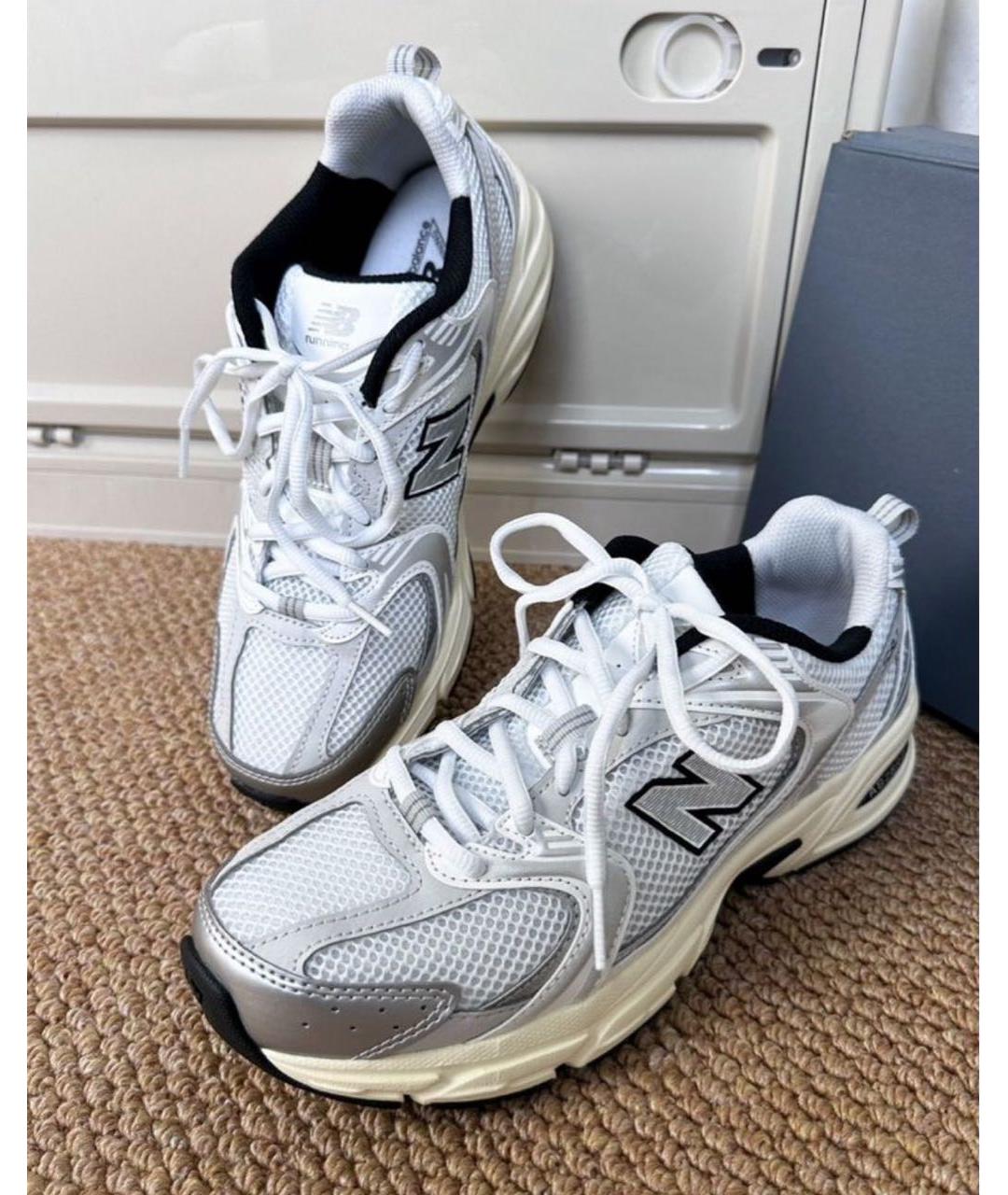 NEW BALANCE Серебряные текстильные низкие кроссовки / кеды, фото 5