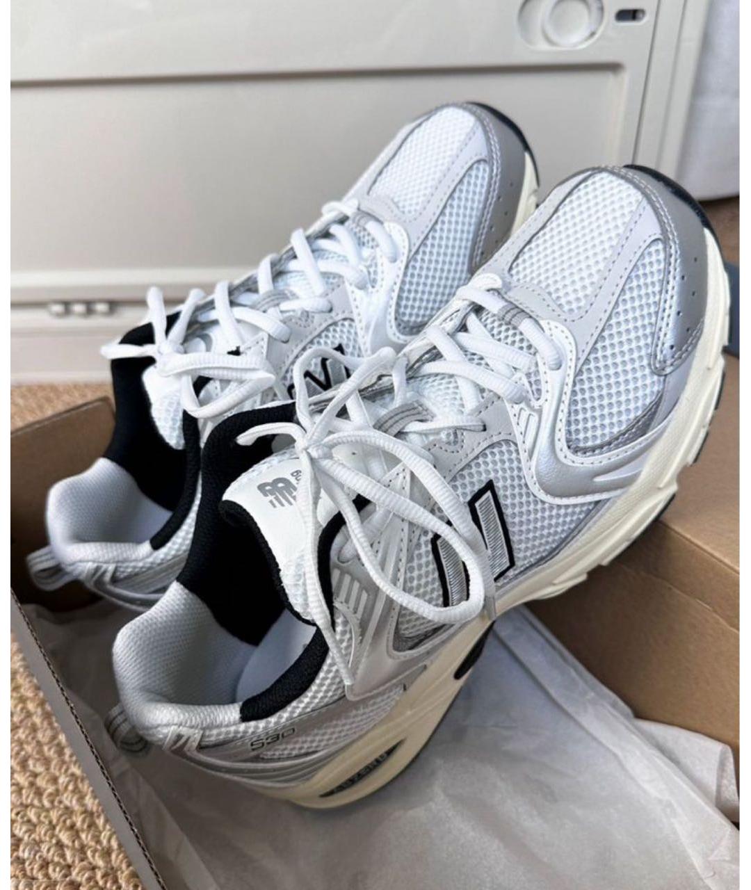 NEW BALANCE Серебряные текстильные низкие кроссовки / кеды, фото 6