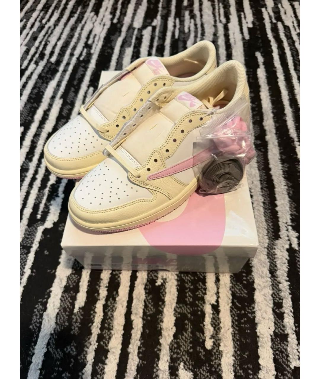 CACTUS JACK BY TRAVIS SCOTT Белые кожаные высокие кроссовки / кеды, фото 3